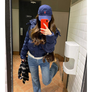 可脱卸帽毛领短裤羽绒棉服女冬季收腰显瘦小个子洋气保暖百搭外套