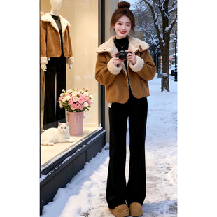 秋冬今年流行高级感两面穿巨好看加绒加厚皮毛一体羊羔毛外套女潮