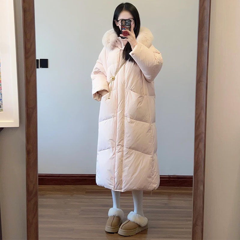 中长款超好看大毛领羽绒棉服女冬