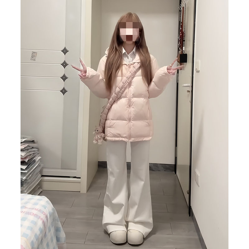 韩国高级感连帽羽绒棉袄女冬外套