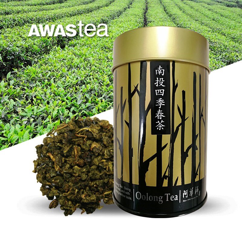 台湾阿华师南投四季春罐装高山乌龙茶浓香散茶台湾进口
