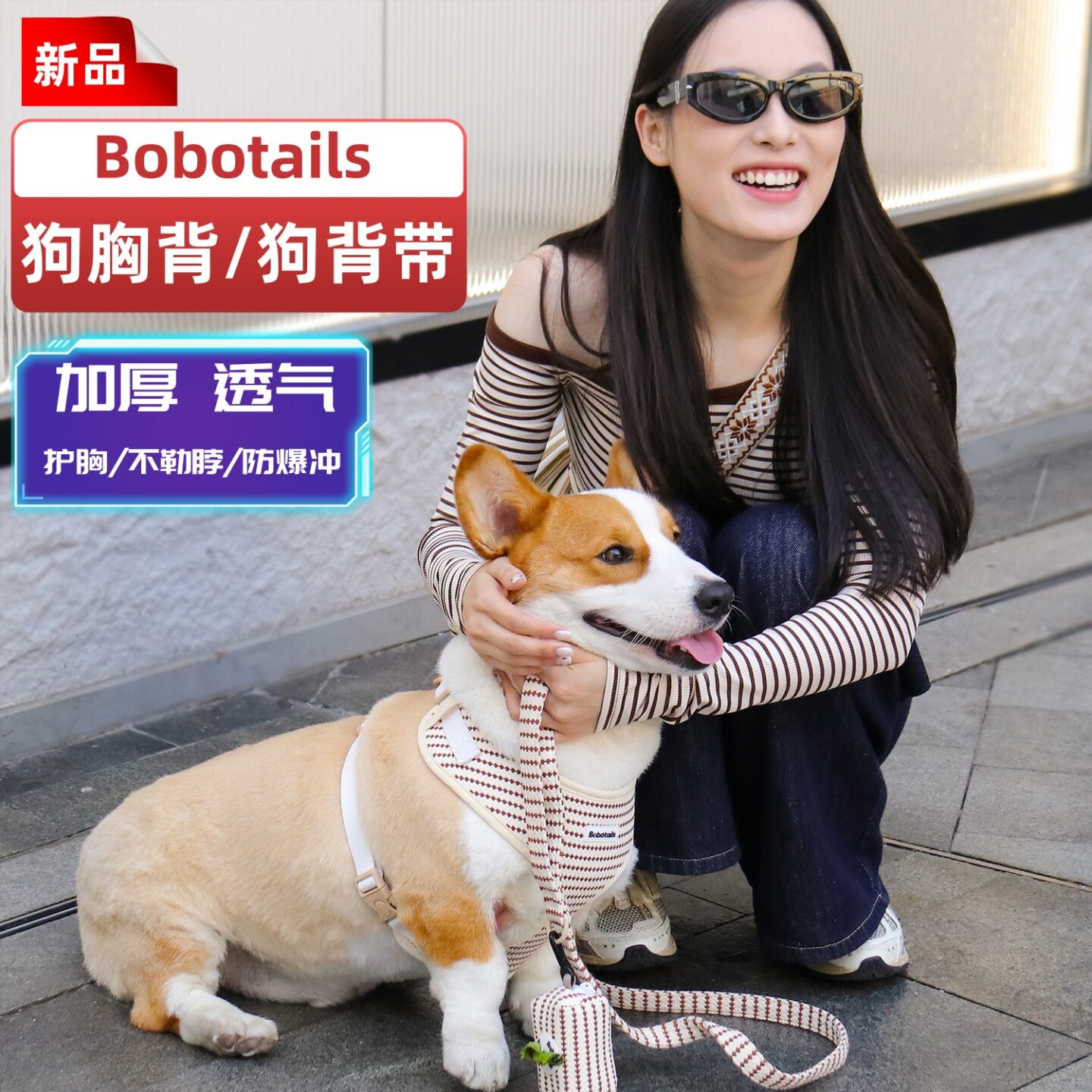 四季透气防爆冲狗狗胸背带牵引绳