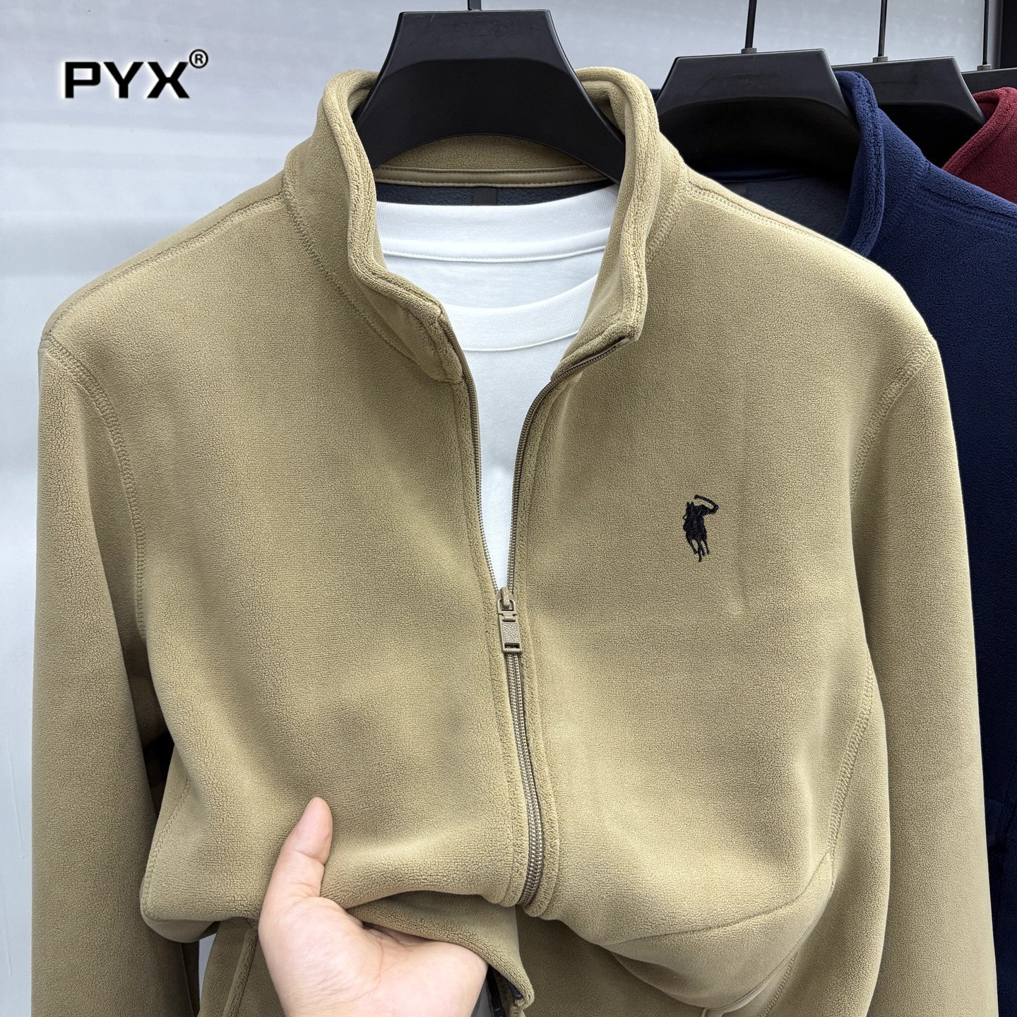 高端男外套男士2025新款今年流行爆款秋冬季摇粒绒上衣男款夹克