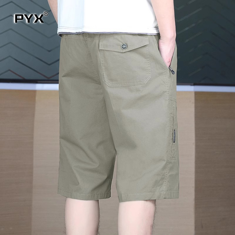 高端纯棉七分裤子男士夏季2024新款男裤百搭休闲六分工装短裤男款