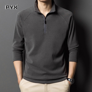 加厚德绒打底上衣男款 高端半拉链加绒长袖 秋冬季 2025新款 t恤男士