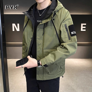 男士冲锋衣外套2025新款爆款春秋冬季大码加厚工装夹克男款棉服潮