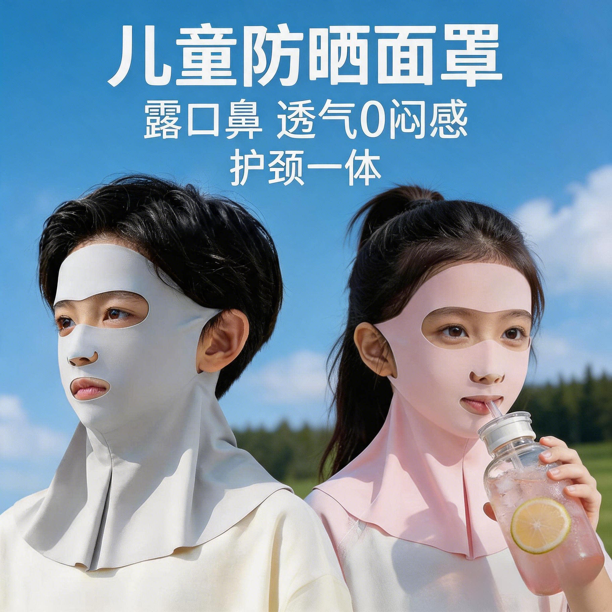 【骑行透气】儿童专用防晒口罩新