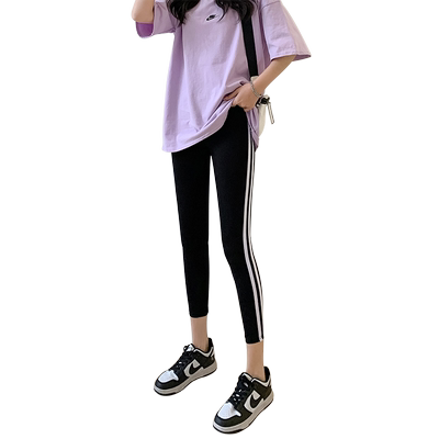 棉质打底裤女外春秋薄款高腰百搭