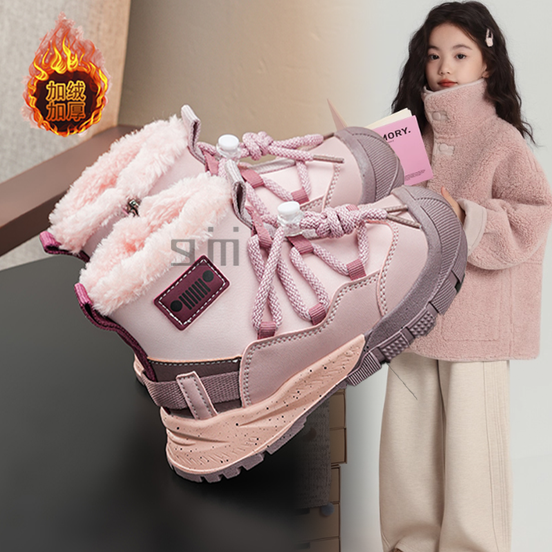 女童加绒加厚软底雪地靴