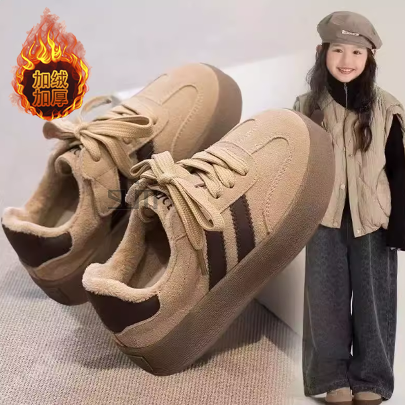 女童德训鞋2025冬季新款保暖棉鞋