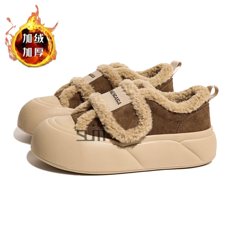 2025新款女童冬季加绒面包鞋