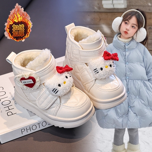 儿童雪地靴女童2026新款冬季加绒保暖大棉鞋卡通防滑女孩短筒冬靴