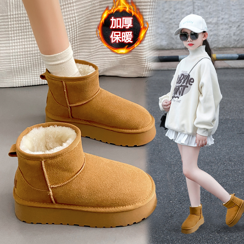 加绒加厚2024新款雪地靴女童