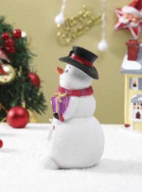圣诞节雪人小夜灯树脂摆件节日氛围装饰桌面工艺品创意圣诞节礼物