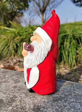 跨境新品红衣美式侏儒老人树脂工艺品小矮人雕像花园摆件圣诞装饰
