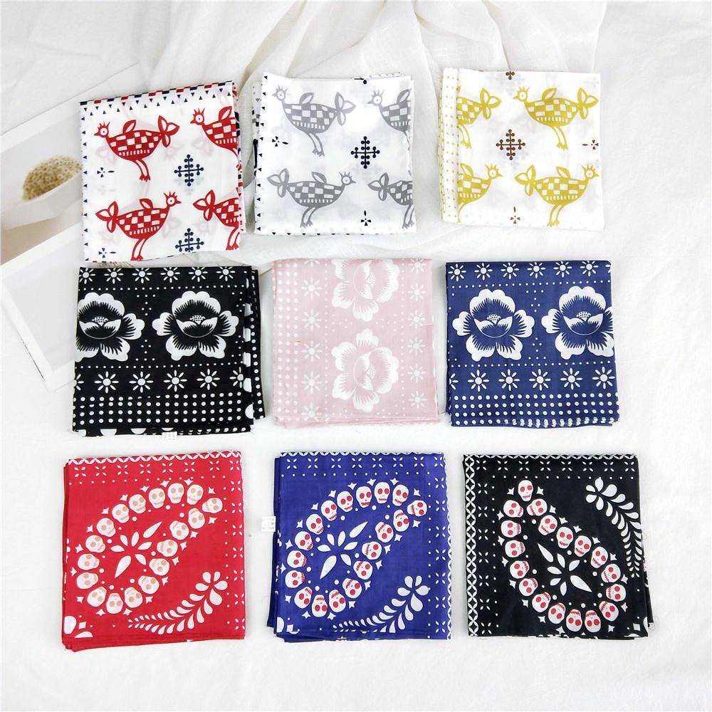 70棉麻小方巾丝巾女春秋夏季韩版百搭小领巾头巾职业围巾装饰发带