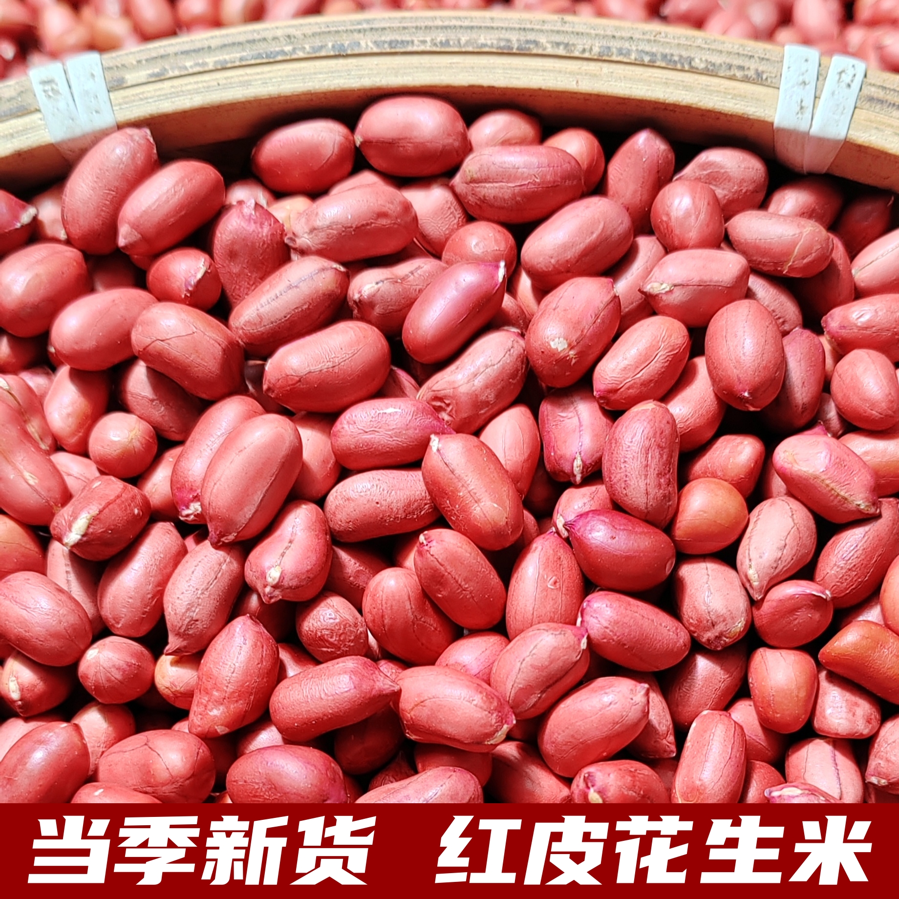 新鲜红皮花生米四粒红