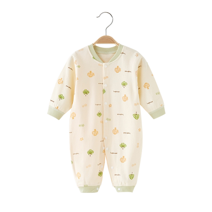 婴儿连体衣春秋季纯棉新生儿衣服春装初生满月宝宝长袖哈衣睡衣