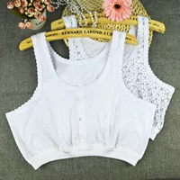 Đồ lót cotton trung niên và cao tuổi cotton cỡ lớn không có vòng thép bà già sức khỏe áo ngực phụ nữ áo ngực mẹ - Áo vest áo 3 lỗ