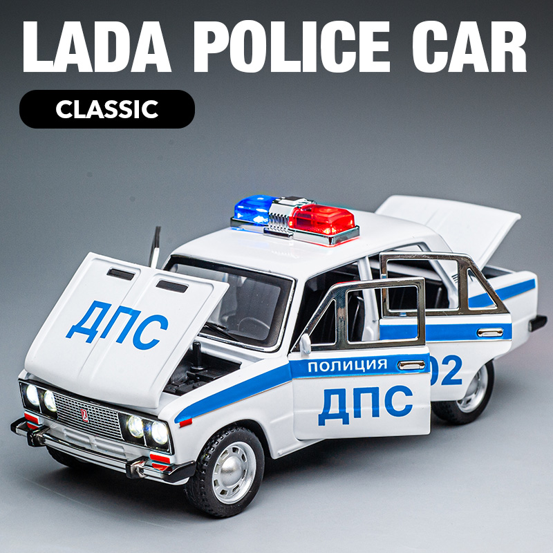 经曲拉达警车124合金玩具车