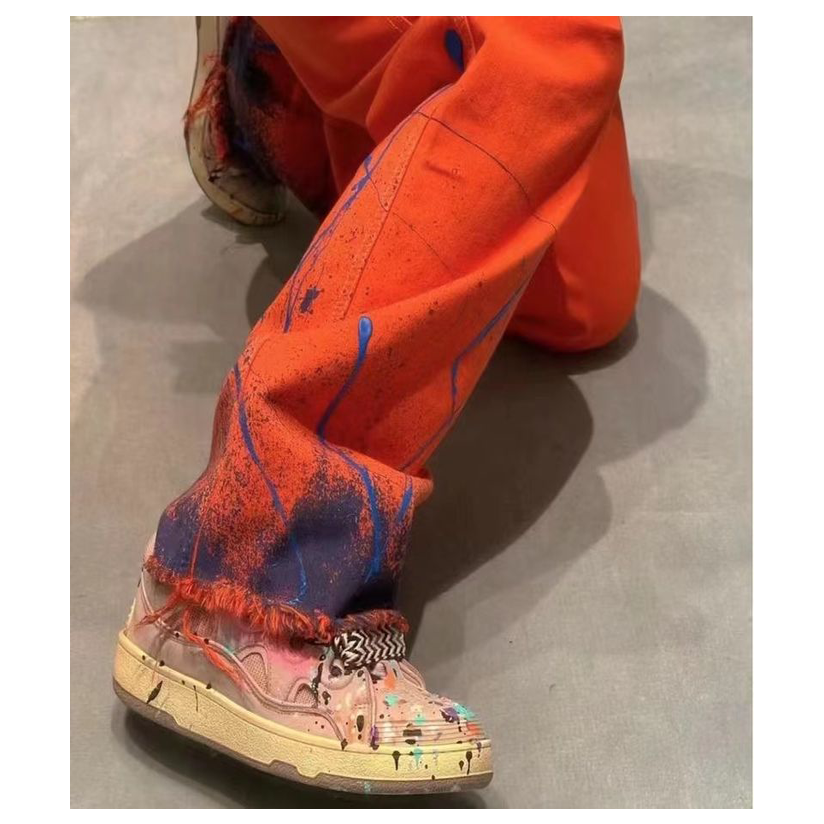 lanvin 朗雯   x gallery dept 女款curb泼墨脏藕粉面包球鞋