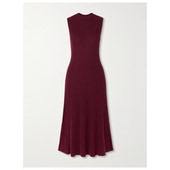 SaSuPhi 罗纹针织 真丝软糯中长连衣裙女裙子女通勤ins伴娘裙百