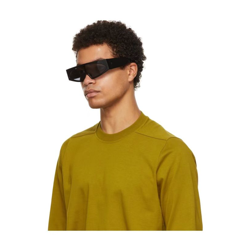 rick owens 瑞克·欧文斯  男款黑色长形墨镜 rg0000004   gblk