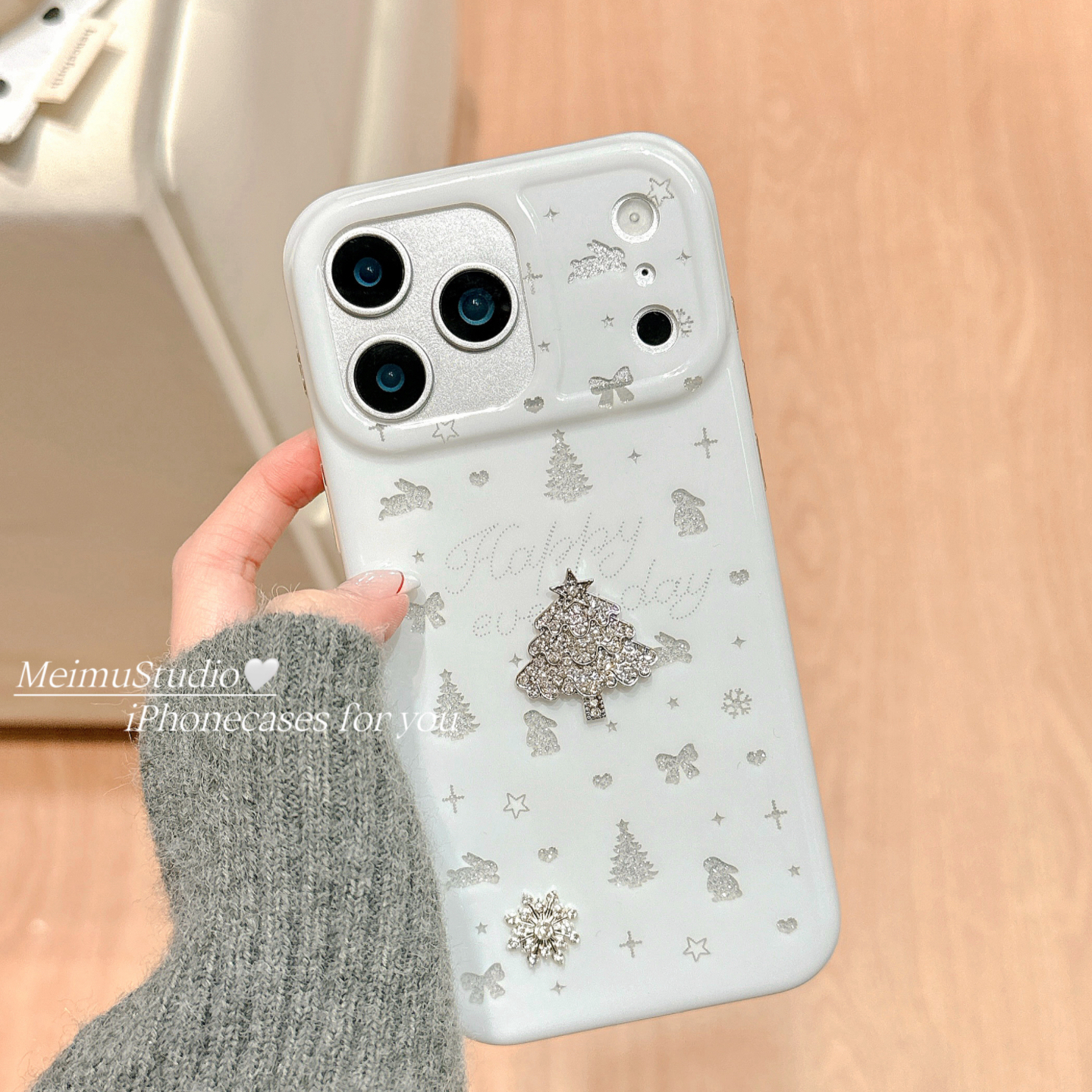 韩风闪钻圣诞树适用苹果手机壳