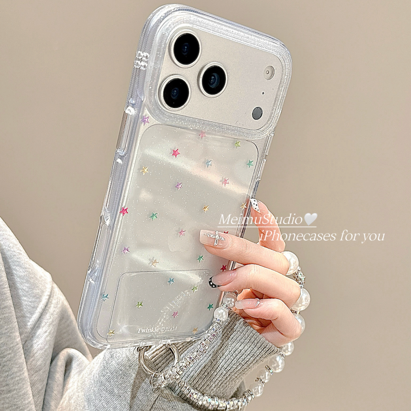 ins简约闪粉星星适用苹果手机壳