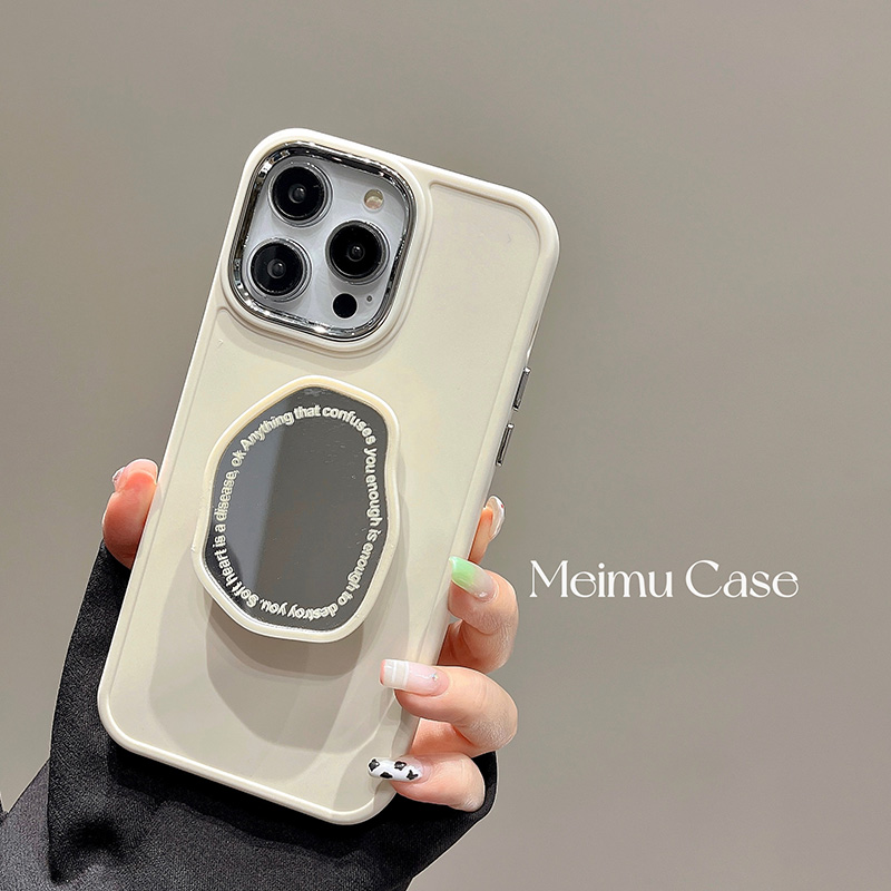 温柔奶油白字母镜面支架适用苹果14promax手机壳iphone13新款11软壳12女14pro小众13pro全包苹果13防摔保护套怎么看?