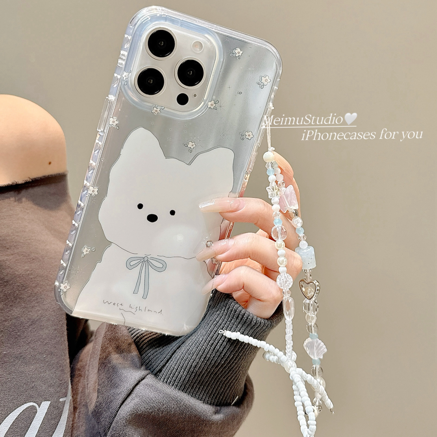 可爱西高地狗狗适用苹果手机壳