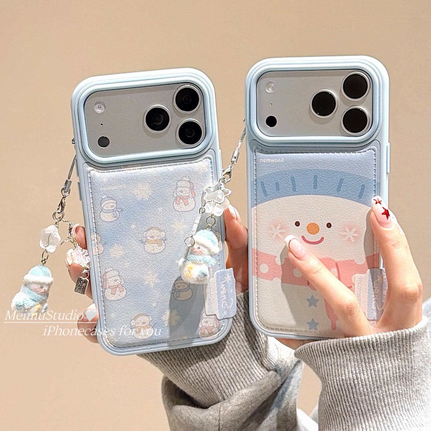 软萌可爱围巾雪人适用苹果手机壳