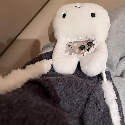 秋冬毛茸茸米菲兔适用苹果手机壳