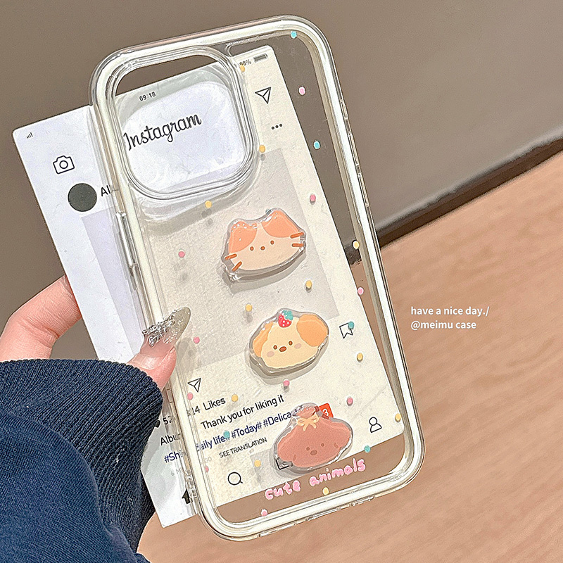 韩风波点猫咪小狗适用苹果手机壳