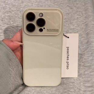 美牧秒变17大视窗纯色自带镜头膜适用苹果17promax手机壳iphone15pm新款15简约16情侣14pm玻璃13高级感12全包