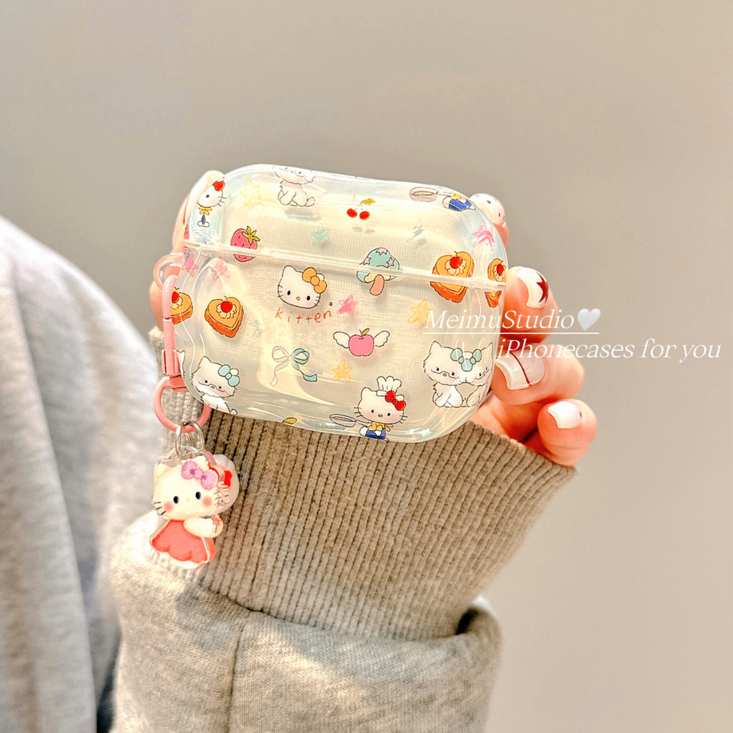 卡通可爱凯蒂猫适用苹果耳机壳