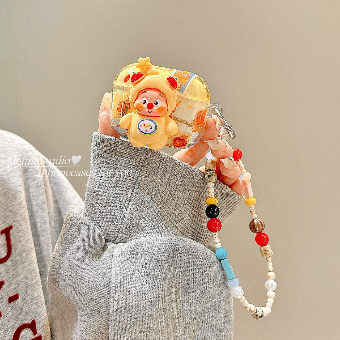 可爱立体星星人适用苹果耳机壳