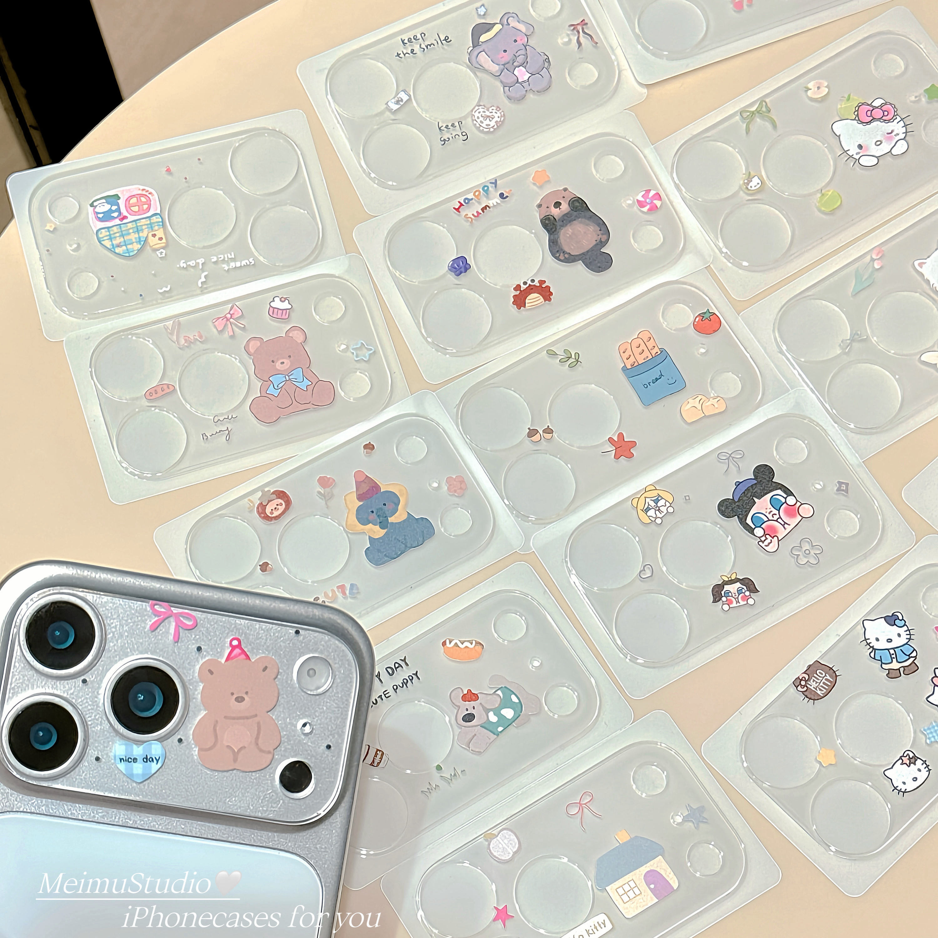 韩风卡通可爱适用苹果手机镜头膜
