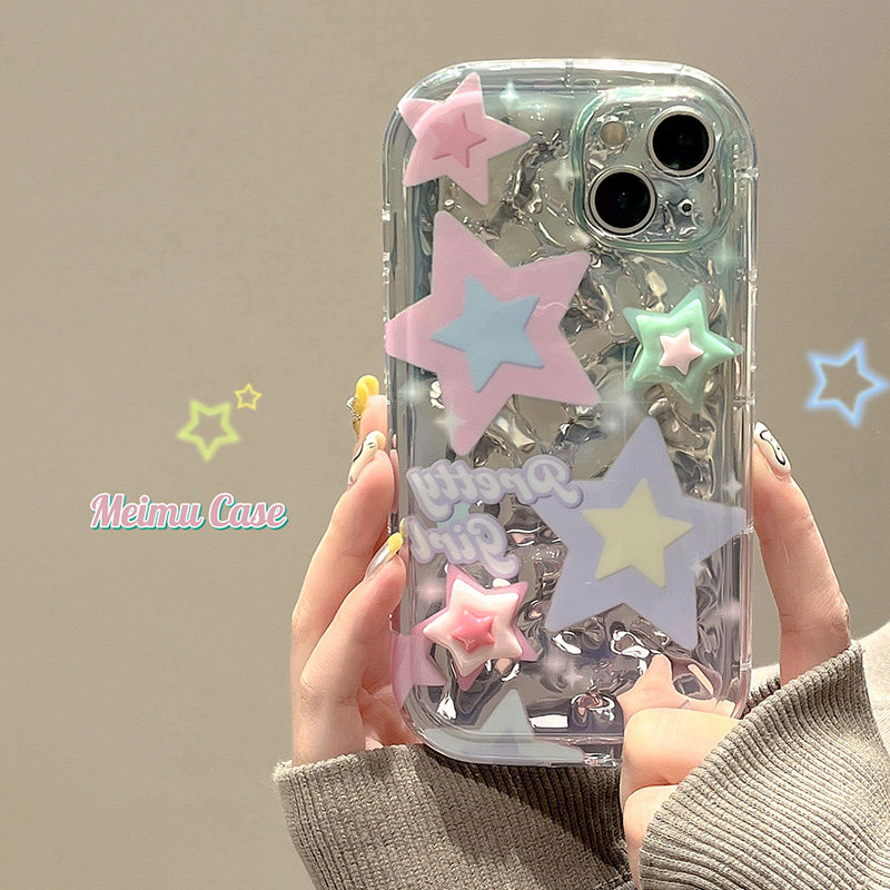 ins镭射立体彩色星星适用iphone15promax手机壳苹果13新款12软壳11女款14pro日韩小众13promax全包防摔手机套怎么样,好用不?