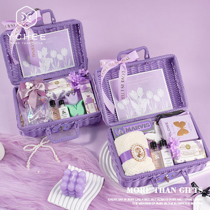 结婚伴手礼女伴娘小众高级感婚礼高档实用生日礼物手提藤编篮礼盒