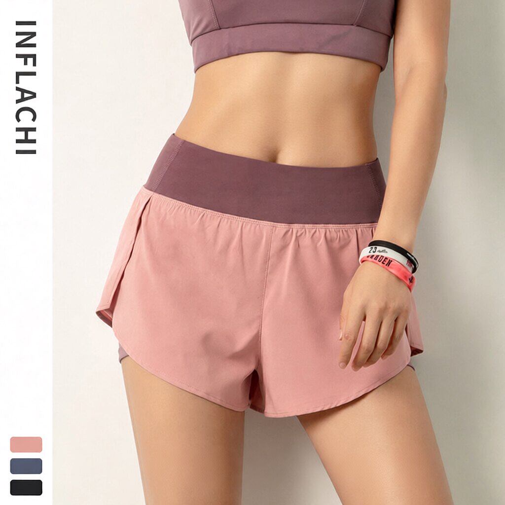义乌市连玮服饰有限公司夏季速干运动短裤女假两件防走光轻薄透气