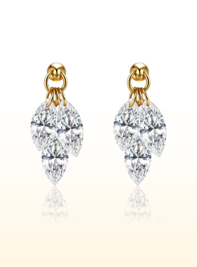 蒂芙星钻铂金PT950培育钻石麦穗耳钉轻奢精致百搭高级耳环