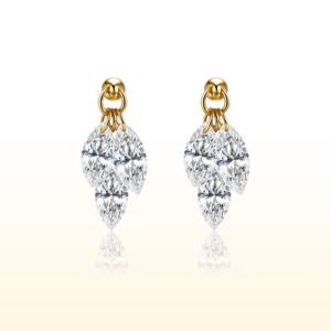 蒂芙星钻铂金PT950培育钻石麦穗耳钉轻奢精致百搭高级耳环