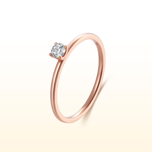 18K小众单钻经典百搭轻奢送女友