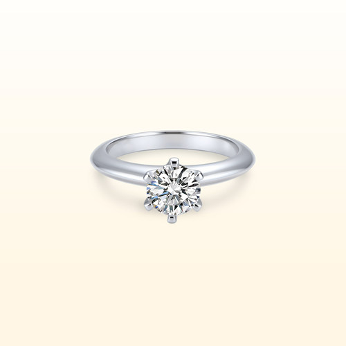 蒂芙星钻18K金培育钻六爪钻戒