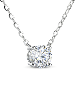 蒂芙星钻铂金PT95018K金培育钻石河南人工人造钻石经典四爪项链