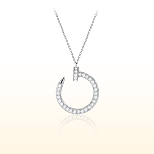 蒂芙星钻铂金PT950培育钻石钉子项链小众绝美高级轻奢百搭锁骨链