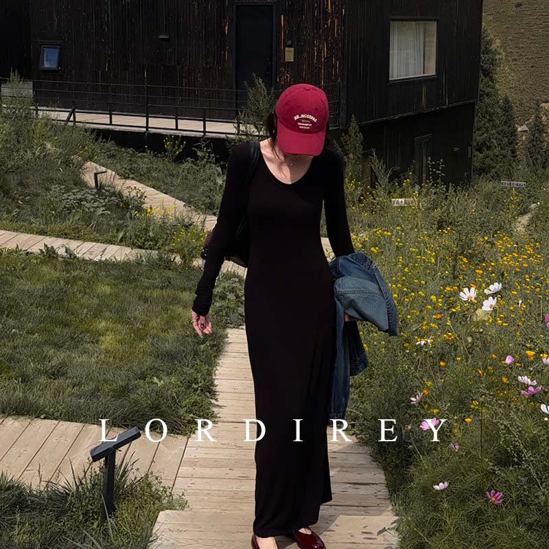 LORDIREY/【夜屿】漂亮出片黑色高级感大方得体女装连衣裙裙子