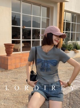 LORDIREY/【灰蝶】流行时尚潮牌女装出片漂亮小衣服T恤上衣