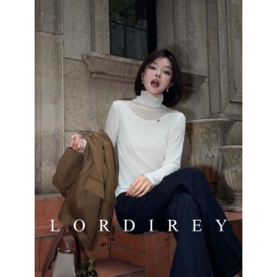 LORDIREY/【素禾】半高领女弧形领口修身百搭内搭上衣T恤上衣